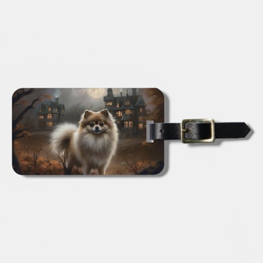Pomeranian Halloween Griezelen Bagagelabel (Voorkant horizontaal)