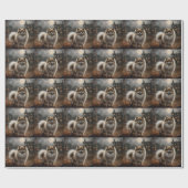 Pomeranian Halloween Griezelen Cadeaupapier (Vlak)