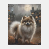 Pomeranian Halloween Griezelen Fleece Deken (Voorkant)
