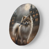 Pomeranian Halloween Griezelen Grote Klok (Hoek)