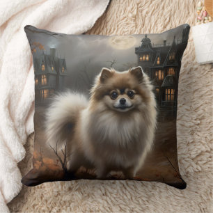 Pomeranian Halloween Griezelen Kussen