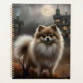 Pomeranian Halloween Griezelen Planner (Voorkant)