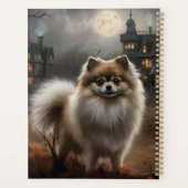 Pomeranian Halloween Griezelen Planner (Achterkant)