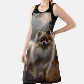 Pomeranian Halloween Griezelen Schort (Insitu)