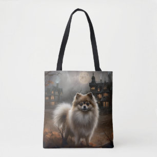 Pomeranian Halloween Griezelen Tote Bag
