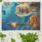 Pomeranian Halloween Spoken Theedoek (Gevouwen)