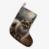 Pomeranian Halloween Verschrikkelijk Kleine Kerstsok (Voorkant (Hangend))