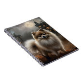 Pomeranian Halloween Verschrikkelijk Notitieboek (Rechterzijde)