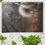 Pomeranian Halloween Verschrikkelijk Theedoek (Gevouwen)