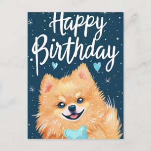 Pomeranian Happy Birthday Briefkaart