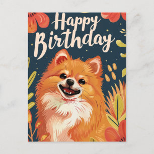 Pomeranian Happy Birthday Briefkaart
