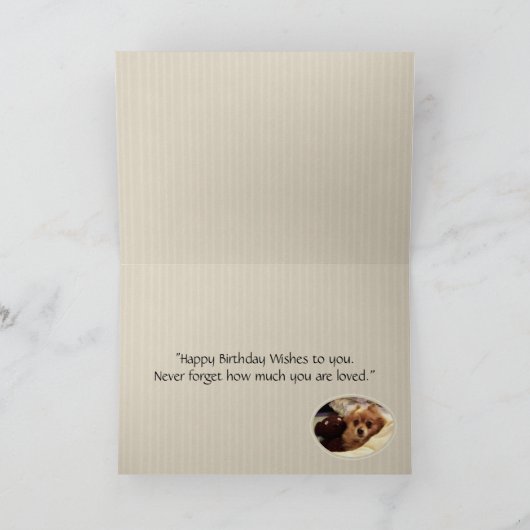 Pomeranian Happy Birthday Wishes Kaart (Binnen)