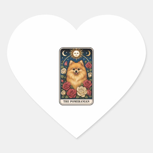 Pomeranian Hart Sticker (Voorkant)