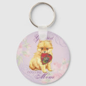 Pomeranian Heart Mam Sleutelhanger (Voorkant)