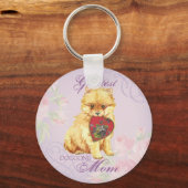 Pomeranian Heart Mam Sleutelhanger (Voorkant)