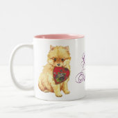 Pomeranian Heart Mam Tweekleurige Koffiemok (Links)