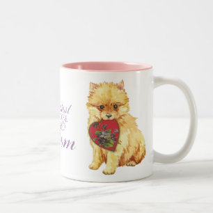Pomeranian Heart Mam Tweekleurige Koffiemok