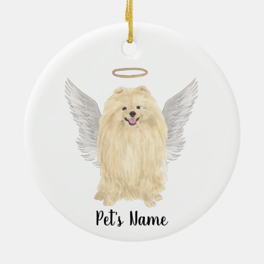 Pomeranian Herdenkingszuil Kaars Keramisch Ornament (Achterkant)