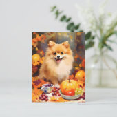 Pomeranian herfst dankzegging  briefkaart (Staand voorkant)