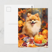 Pomeranian herfst dankzegging  briefkaart (Voorkant / Achterkant)