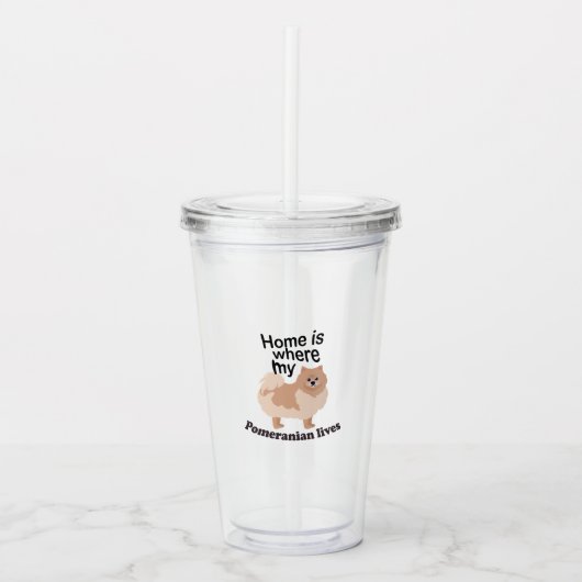 Pomeranian Home Acryl Drinkbeker (Voorkant)
