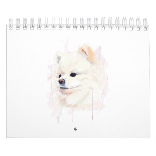 Pomeranian hond aquarel schilderij Cute Kalender (Hoes)