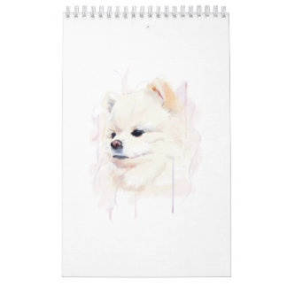 Pomeranian hond aquarel schilderij Cute Kalender
