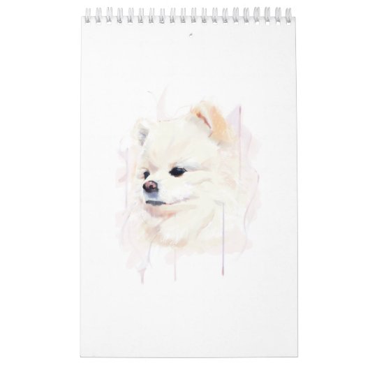 Pomeranian hond aquarel schilderij Cute Kalender (Hoes)