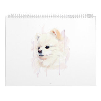 Pomeranian hond aquarel schilderij Cute Kalender