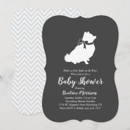 Pomeranian hond baby shower geslacht neutraal kaart