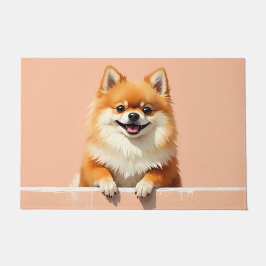 Pomeranian Hond Deurmat Kunst (Voorkant)