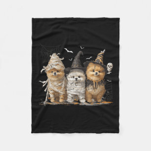 Pomeranian hond Ed spook Halloween Fleece Deken