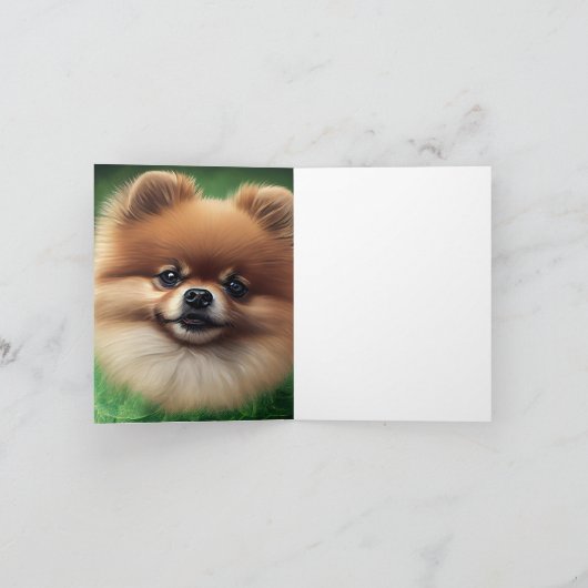 Pomeranian hond in St. Patrick's Day jurk Kaart (Binnen)