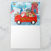 Pomeranian hond Kerst bezorgwagen Sneeuw Kaart (Binnen)