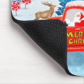 Pomeranian hond Kerst bezorgwagen Sneeuw Muismat (Hoek)