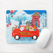 Pomeranian hond Kerst bezorgwagen Sneeuw Muismat (Met muis)