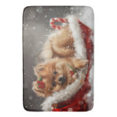 Pomeranian Hond Kerst Festiviteit Badmat (Voorkant Verticaal)