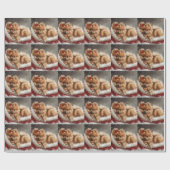Pomeranian Hond Kerst Festiviteit Cadeaupapier (Vlak)