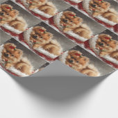 Pomeranian Hond Kerst Festiviteit Cadeaupapier (Hoek)