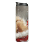Pomeranian Hond Kerst Festiviteit Thermosbeker (Geroteerd rechts)