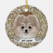 Pomeranian hond liefdevolle herinnering ornament (Voorkant)