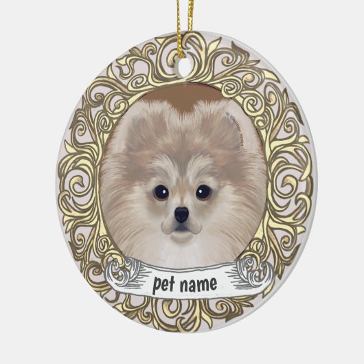 Pomeranian hond liefdevolle herinnering ornament (Links)