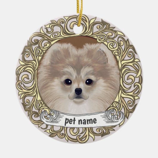 Pomeranian hond Lieve herinnering ornament (Voorkant)