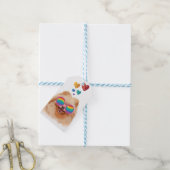 Pomeranian hond met harten Valentijnsdag  Cadeaulabel (Met Touw)