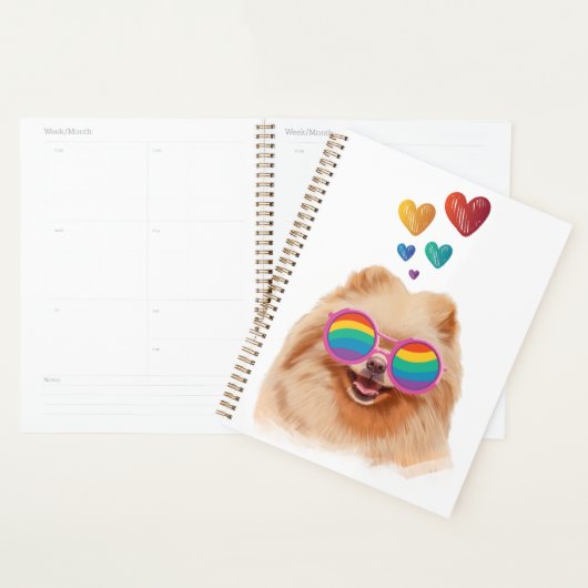 Pomeranian hond met harten Valentijnsdag Planner (Display)