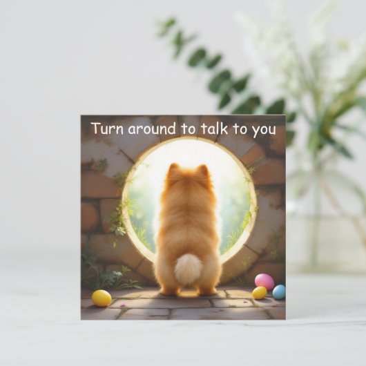 Pomeranian hond - Pasen Feestdagenkaart (Staand voorkant)