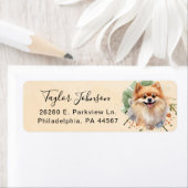 Pomeranian-hond retouradreslabel etiket (Insitu)