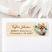 Pomeranian-hond retouradreslabel etiket (Insitu)