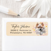 Pomeranian-hond retouradreslabel etiket (Insitu)