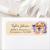Pomeranian-hond retouradreslabel etiket (Insitu)